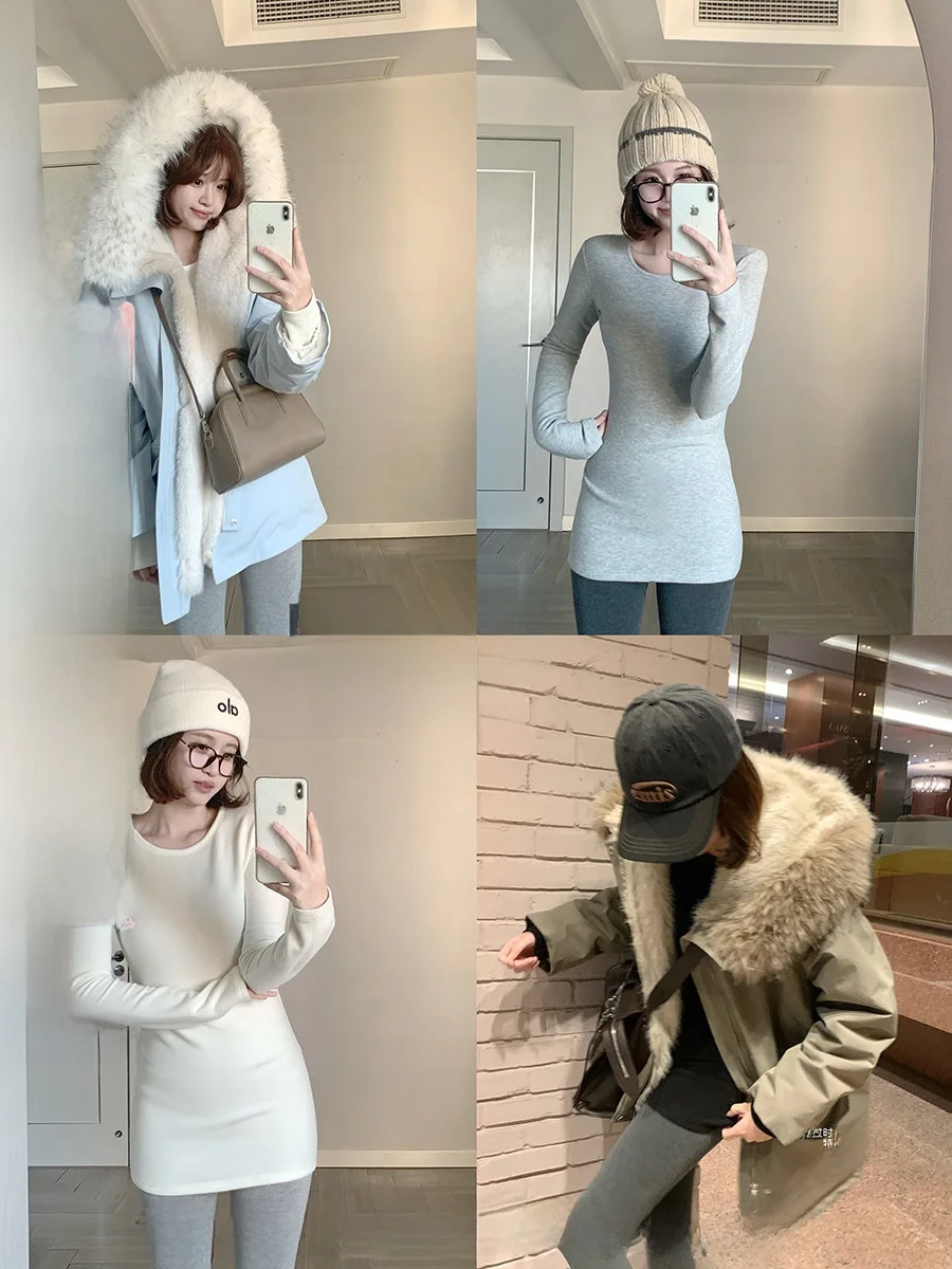 Теплая двусторонняя флисовая футболка с длинным рукавом и круглым вырезом, облегающая, базовый слой, зимняя, повседневная, для ношения под одеждой
Теплая двусторонняя флисовая футболка с длинным рукавом и круглым вырезом, облегающая, базовый слой, зимняя, повседневная, для ношения под одеждой