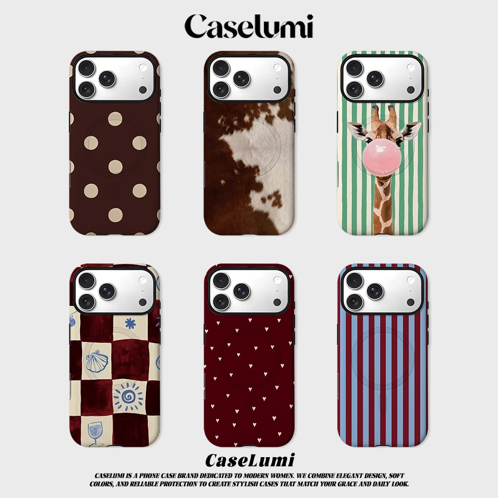 CaseLumi Matte Bumper for Magsafe Case for IPhone 17 16 15 14 Plus 13 Pro Max Shockproof Hard PC Brown with Beige Dots Cover
CaseLumi Matte Bumper for Magsafe Case for IPhone 17 16 15 14 Plus 13 Pro Max Shockproof Hard PC Brown with Beige Dots Cover