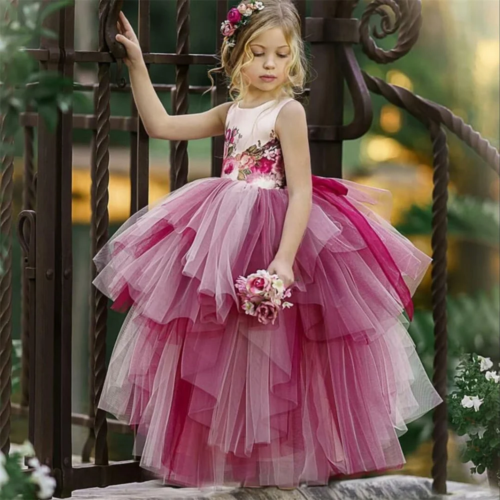 Elegant Tulle Fluffy Sleeveless Applique Flower Girl Dress For Wedding Kids Princess Birthday Party First Communion Ball Gowns
Elegant Tulle Fluffy Sleeveless Applique Flower Girl Dress For Wedding Kids Princess Birthday Party First Communion Ball Gowns