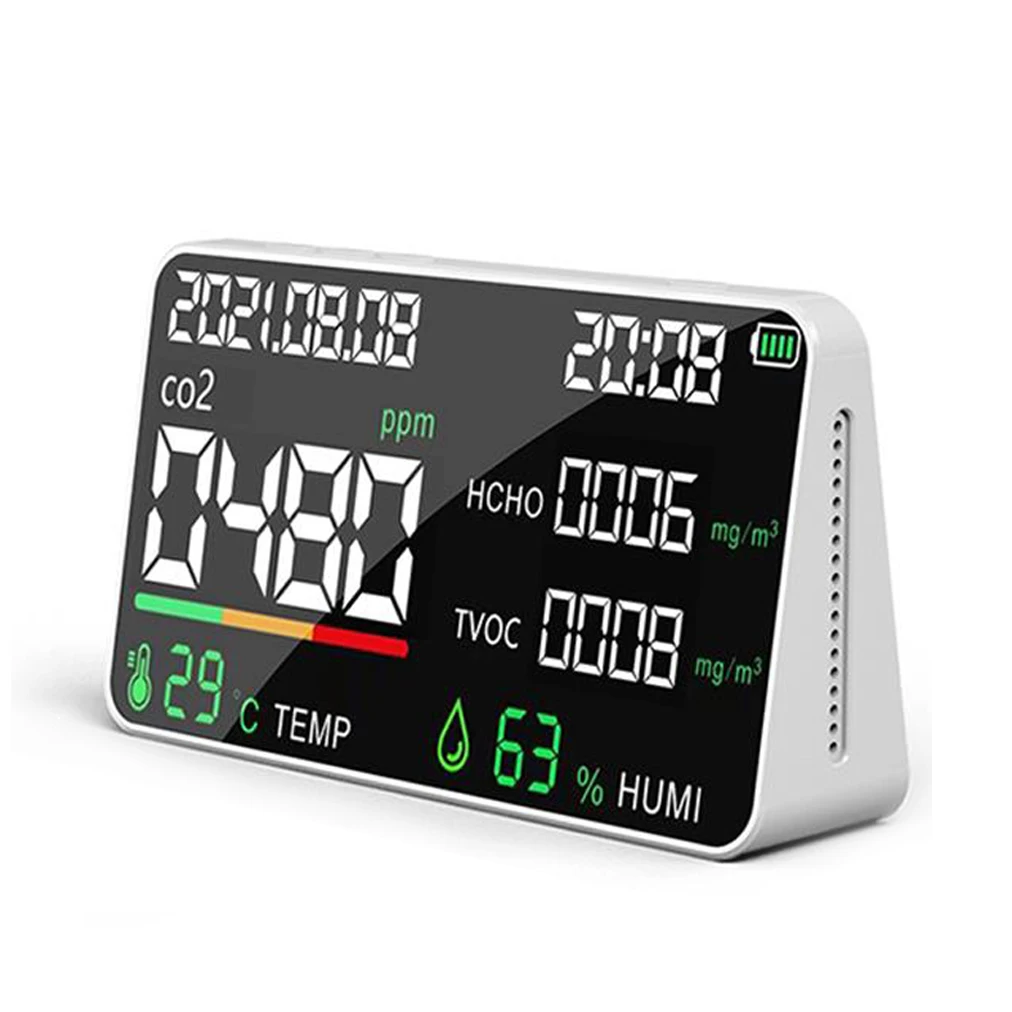 T50 Multifunctional Air Quality Meter CO2 HCHO TVOC Detector Temperature Humidity Tester Time Date Display with Type-C Interface
T50 Multifunctional Air Quality Meter CO2 HCHO TVOC Detector Temperature Humidity Tester Time Date Display with Type-C Interface