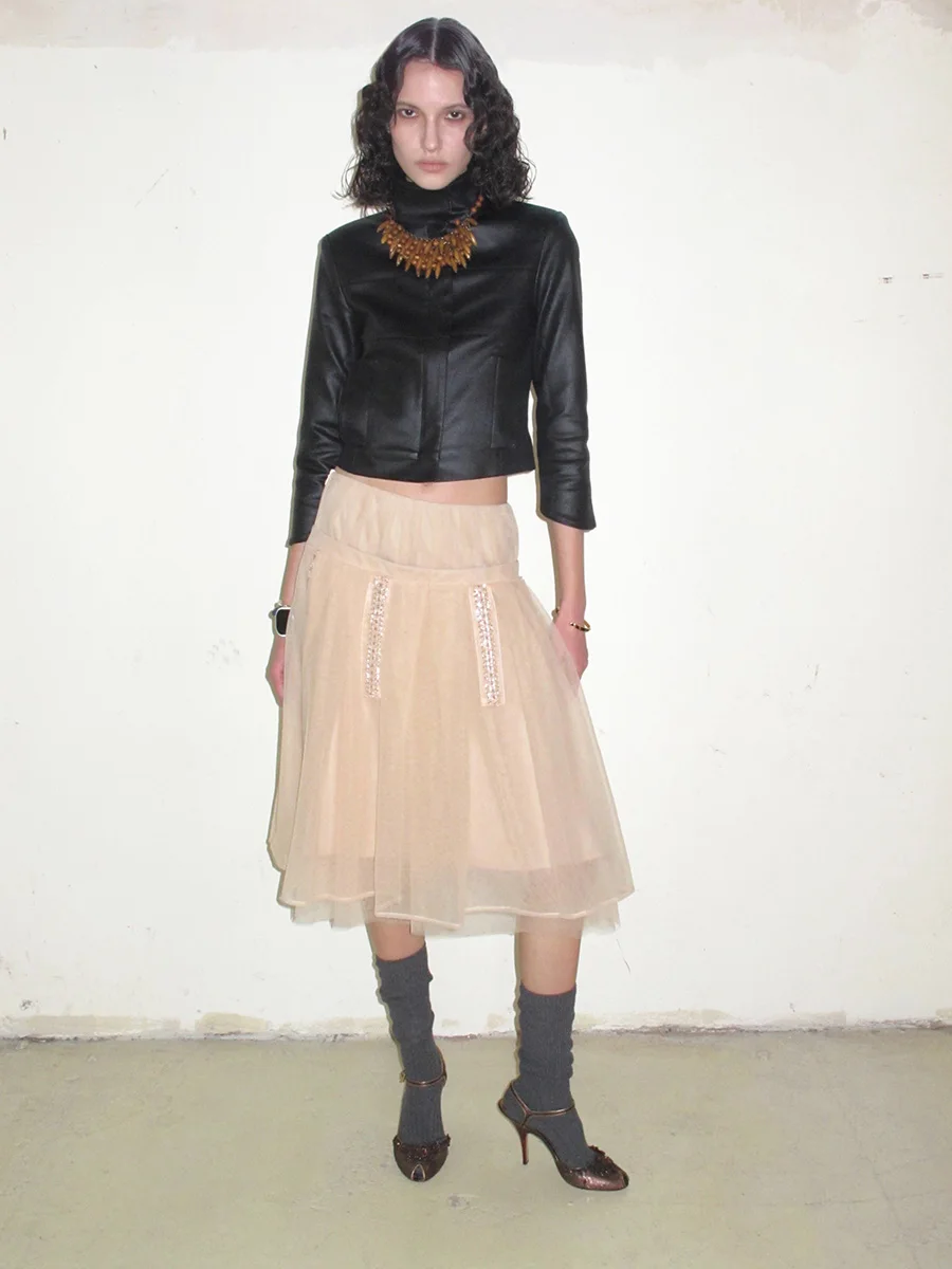 Higiver Bla Elastic Leather Jaet ort Sve Women's Faion Spring Commute Sle Slim Fit High Collar Zipper Closure
Higiver Bla Elastic Leather Jaet ort Sve Women's Faion Spring Commute Sle Slim Fit High Collar Zipper Closure