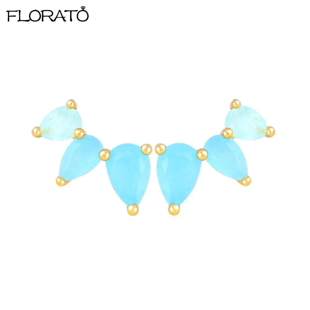 925 Sterling Silver Needle Exquisite Sky Blue Zircon Small Earrings for Women Fashion Gold Color Stud Earrings Jewelry Wholesale
925 Sterling Silver Needle Exquisite Sky Blue Zircon Small Earrings for Women Fashion Gold Color Stud Earrings Jewelry Wholesale