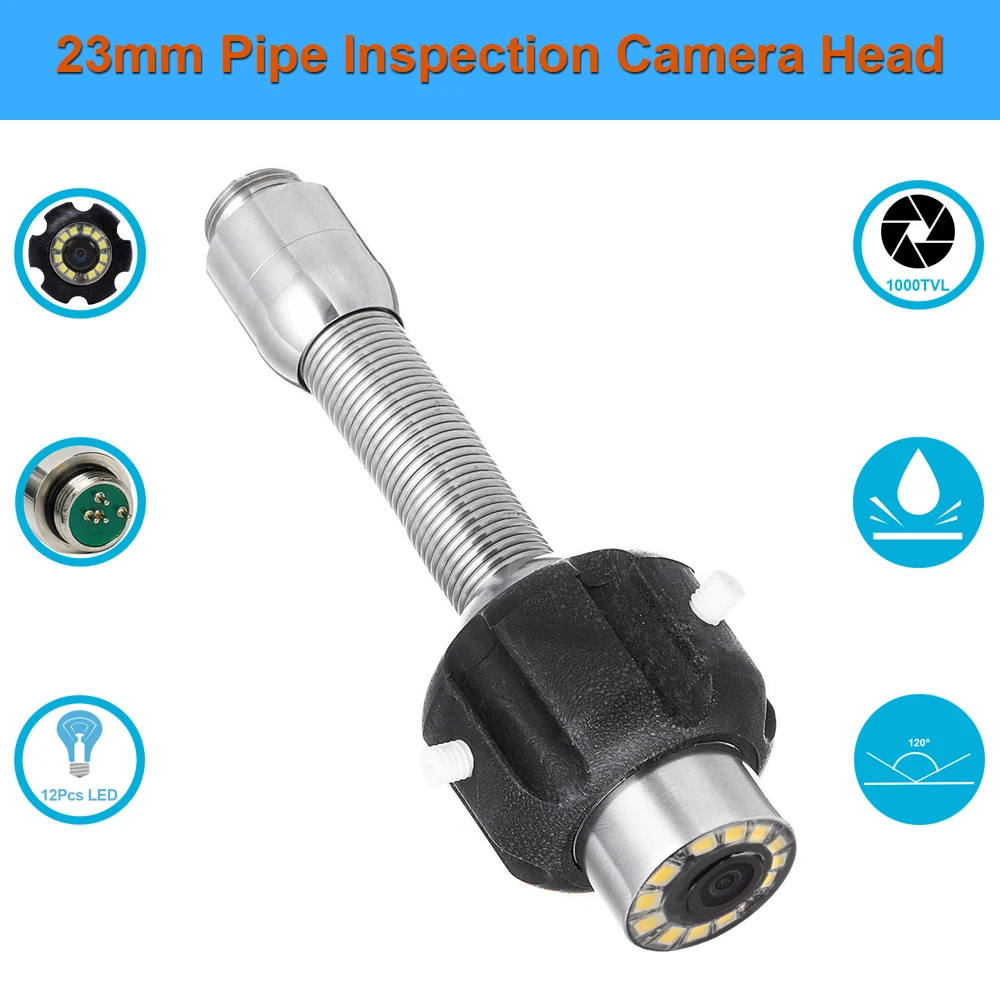 23mm Stainless Steel Waterproof Camera Head Sewer Drain Pipe Inspection Endoscope With 12Pcs LED For Camera Repair Replacement
23mm Stainless Steel Waterproof Camera Head Sewer Drain Pipe Inspection Endoscope With 12Pcs LED For Camera Repair Replacement