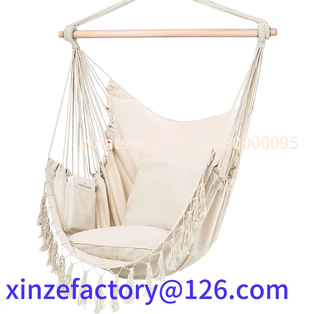 Customizable Hanging Chair with 2 Pillows | 500lb Capacity Cotton Rope Swing
Customizable Hanging Chair with 2 Pillows | 500lb Capacity Cotton Rope Swing