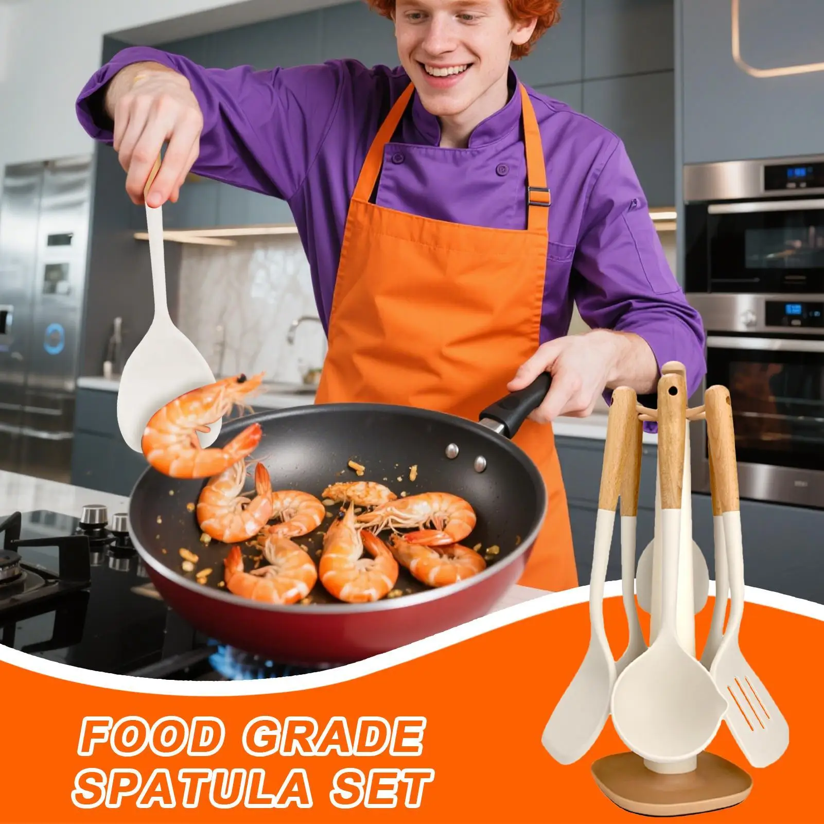 Cooking Spatula Set Safe Spatulas For Cooking High-Temp Resistant Non-Stick Silicone Pot Scraper For Baking Mixing Bowls Outdoor
Cooking Spatula Set Safe Spatulas For Cooking High-Temp Resistant Non-Stick Silicone Pot Scraper For Baking Mixing Bowls Outdoor