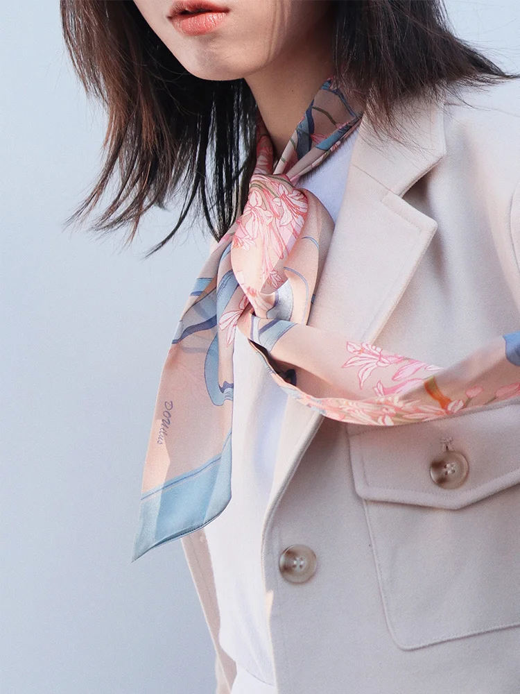 Elegant Long Narrow Silk Satin Scarf Zhou Xiaodou Original Lotus Pink Bridesmaid Accessories Versatile Summer Autumn Floral
Elegant Long Narrow Silk Satin Scarf Zhou Xiaodou Original Lotus Pink Bridesmaid Accessories Versatile Summer Autumn Floral
