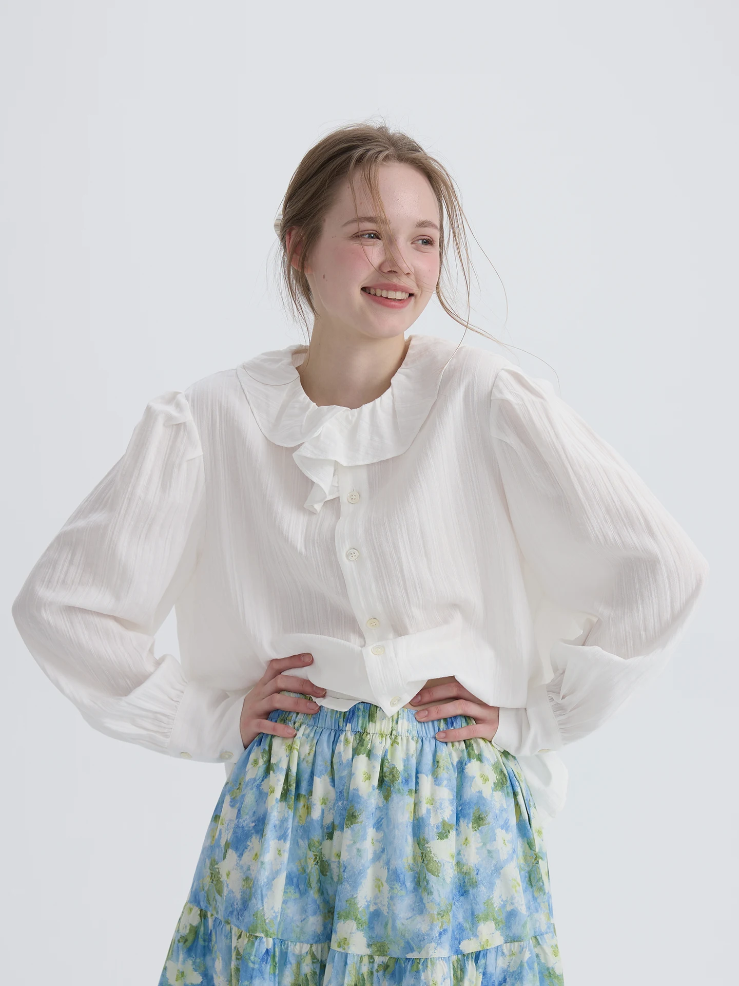 Willbewell French Style Loose Fit Long Sleeve White Ruffle Collar Textured Shirt Women's Premium Cotton Spring 2026
Willbewell French Style Loose Fit Long Sleeve White Ruffle Collar Textured Shirt Women's Premium Cotton Spring 2026