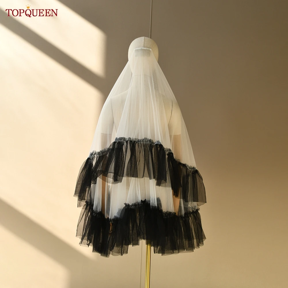 TOPQUEEN New Design Contrast Color Bride Short Veil Double Layer Veil 1.2m Wide Ruffled Edge Wedding Accessories V183A
TOPQUEEN New Design Contrast Color Bride Short Veil Double Layer Veil 1.2m Wide Ruffled Edge Wedding Accessories V183A
