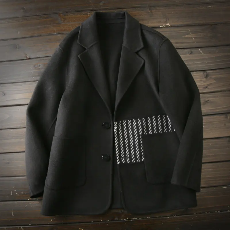 Итальянский, шерстяной, двусторонний, ретро-кэжуал костюм, короткий плащ-тренч, куртка с лацканами
Итальянский, шерстяной, двусторонний, ретро-кэжуал костюм, короткий плащ-тренч, куртка с лацканами