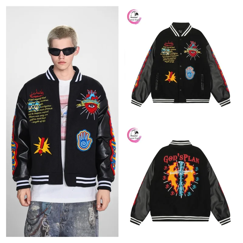 Heavyweight Saint Mens Womens 1:1 Casual Loose Leather Sleeve Jacket Embroidery Flying Baseball Jacket
Heavyweight Saint Mens Womens 1:1 Casual Loose Leather Sleeve Jacket Embroidery Flying Baseball Jacket