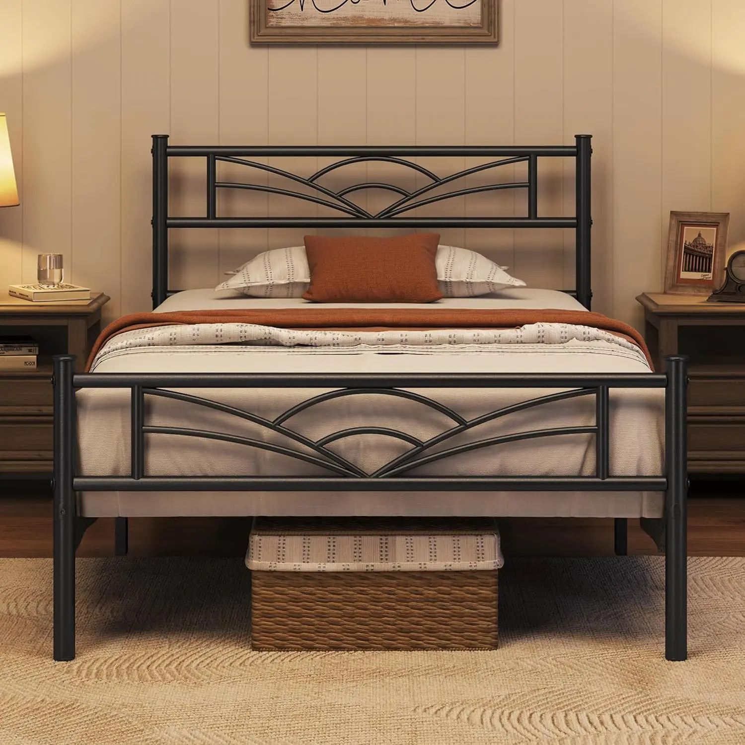 Twin Size Bed Frame, Metal Platform Bed Frame, Mattr Foundation With Cloud-Inspired Design Headboard, No Box Spring Needed,
Twin Size Bed Frame, Metal Platform Bed Frame, Mattr Foundation With Cloud-Inspired Design Headboard, No Box Spring Needed,