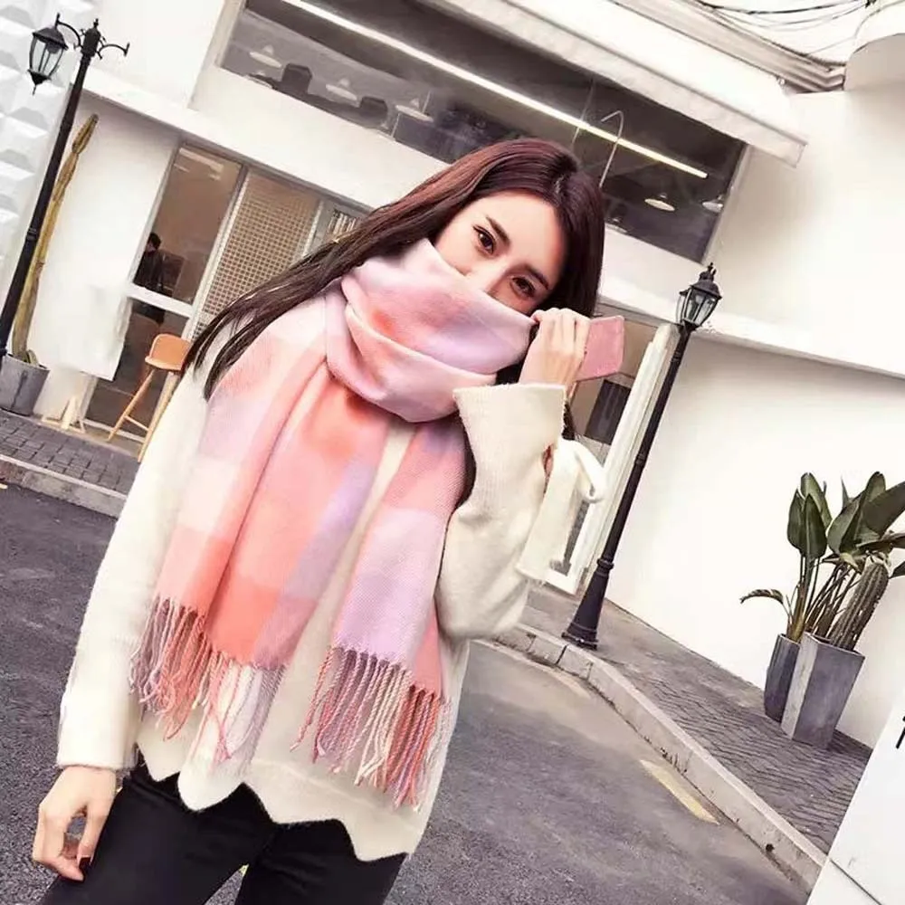 Soft Soft Classic Plaid Scarf Cold-proof Contrast Color Knitted Wool Shawl Korean Style Polyester Long Neckscarf with Tassel Men
Soft Soft Classic Plaid Scarf Cold-proof Contrast Color Knitted Wool Shawl Korean Style Polyester Long Neckscarf with Tassel Men
