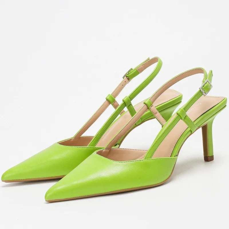 Зеленые новые женские босоножки на каблуке с острым носком, новинка 2026, модная офисная обувь с открытой пяткой, лаконичные дизайнерские брендовые женские туфли на каблуке
Зеленые новые женские босоножки на каблуке с острым носком, новинка 2026, модная офисная обувь с открытой пяткой, лаконичные дизайнерские брендовые женские туфли на каблуке