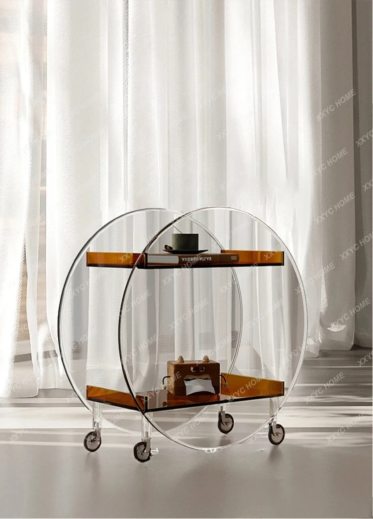 ins acrylic trolley sofa side few shelves household simple mobile wine dining car round room decoration
ins acrylic trolley sofa side few shelves household simple mobile wine dining car round room decoration