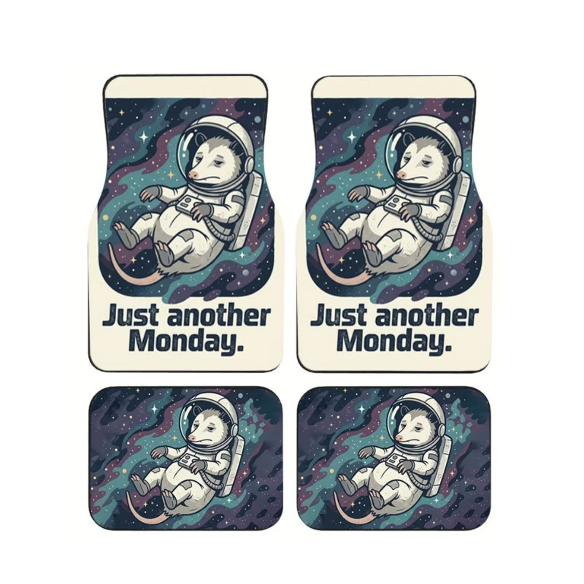 4Pcs Just Another Monday Astronaut Opossum Car Floor Mats Funny Space Meme Anti-Slip Auto Mats Set Interior Accessories For SUV
4Pcs Just Another Monday Astronaut Opossum Car Floor Mats Funny Space Meme Anti-Slip Auto Mats Set Interior Accessories For SUV