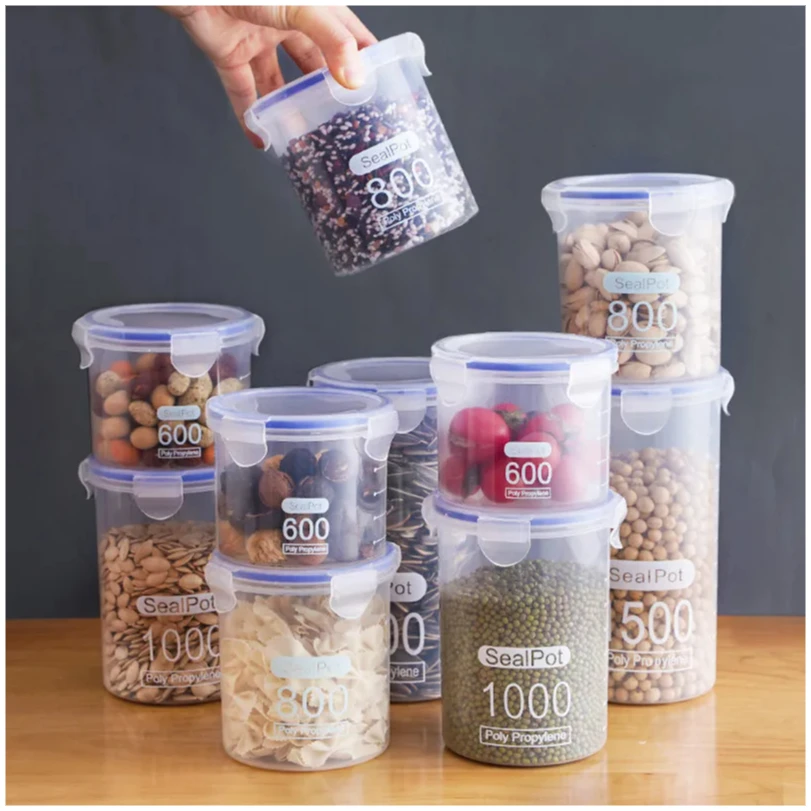 4Pcs Sealed Storage Box Transparent Kitchen Food Grain Organizer Storage Tank Plastic Large capacity Moisture-proof Sealed Jars
4Pcs Sealed Storage Box Transparent Kitchen Food Grain Organizer Storage Tank Plastic Large capacity Moisture-proof Sealed Jars