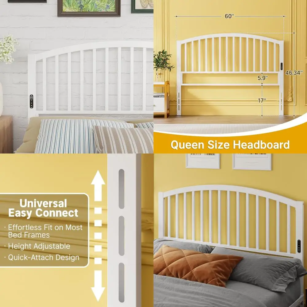 Vintage Farmhouse Style Queen Metal Headboard with LED Lights for Modern Bedroom
Vintage Farmhouse Style Queen Metal Headboard with LED Lights for Modern Bedroom