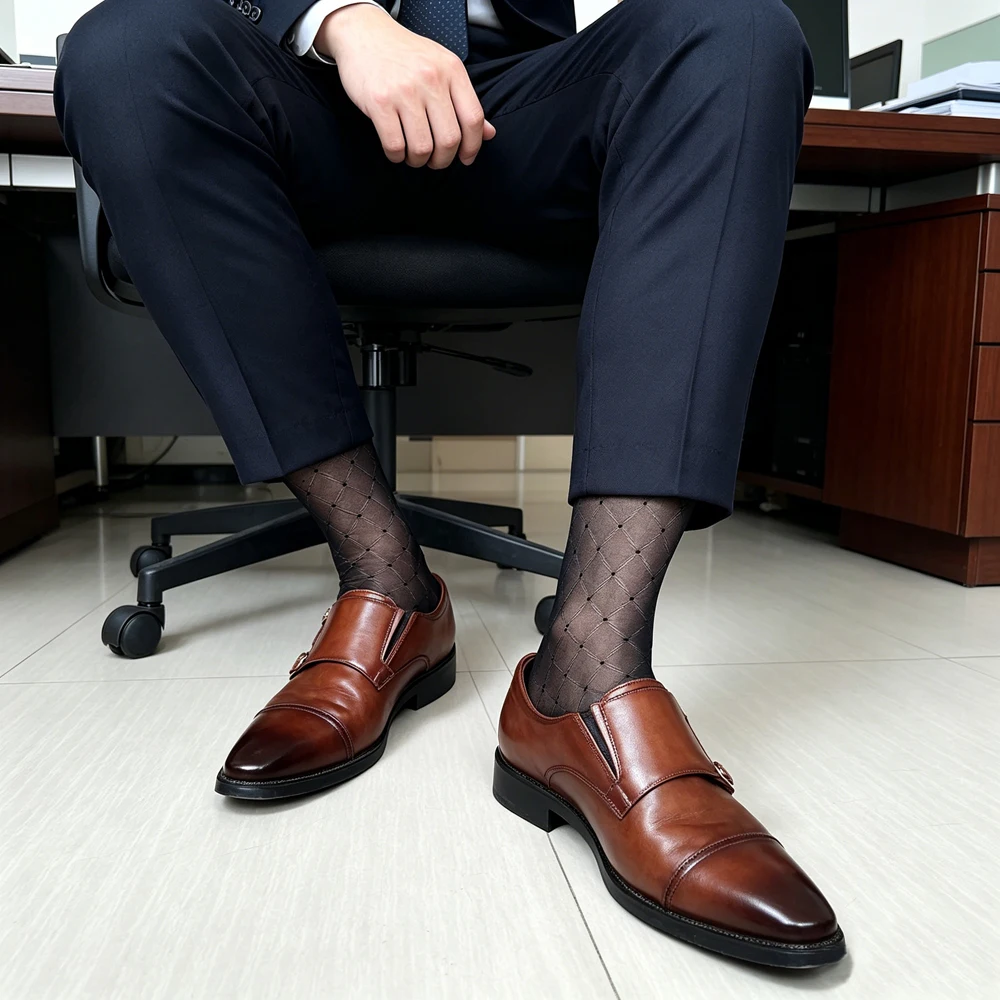 Men Black Sheer Diamond Grid Mid Calf Dress Socks Ultra Thin Transparent Mesh Formal Business Socks Breathable See Through
Men Black Sheer Diamond Grid Mid Calf Dress Socks Ultra Thin Transparent Mesh Formal Business Socks Breathable See Through