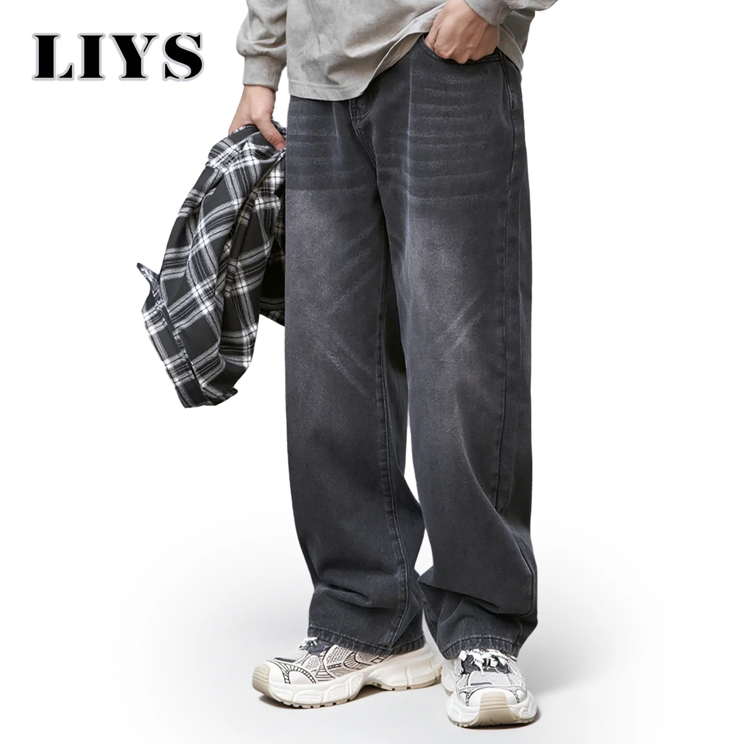 Retro Men's Denim Pants Black Gray High Street Wide Leg Loose Denim Pants Fashionable Ripped Straight Leg Pants Hip Hop Clothes
Retro Men's Denim Pants Black Gray High Street Wide Leg Loose Denim Pants Fashionable Ripped Straight Leg Pants Hip Hop Clothes