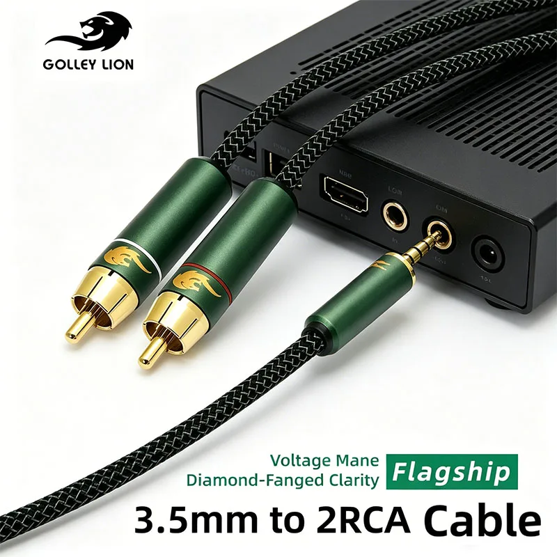 GOLLEY LION 3.5mm To 2 RCA Audio Cable, Silver-Plated Copper, Hi-Fi Stereo Sound for Home Theater/Car Audio
GOLLEY LION 3.5mm To 2 RCA Audio Cable, Silver-Plated Copper, Hi-Fi Stereo Sound for Home Theater/Car Audio