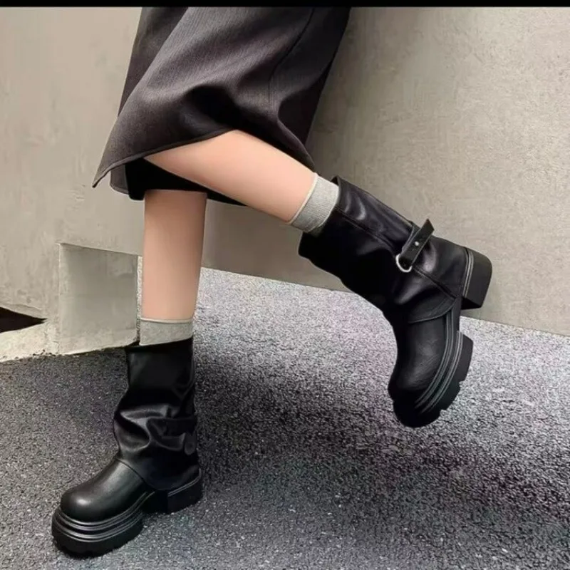 Retro British Style Women Shoes Spring New Thick Soled Women's Leather Boots Anti Slip Women's Midsole Boots Zapatos De Mujer
Retro British Style Women Shoes Spring New Thick Soled Women's Leather Boots Anti Slip Women's Midsole Boots Zapatos De Mujer