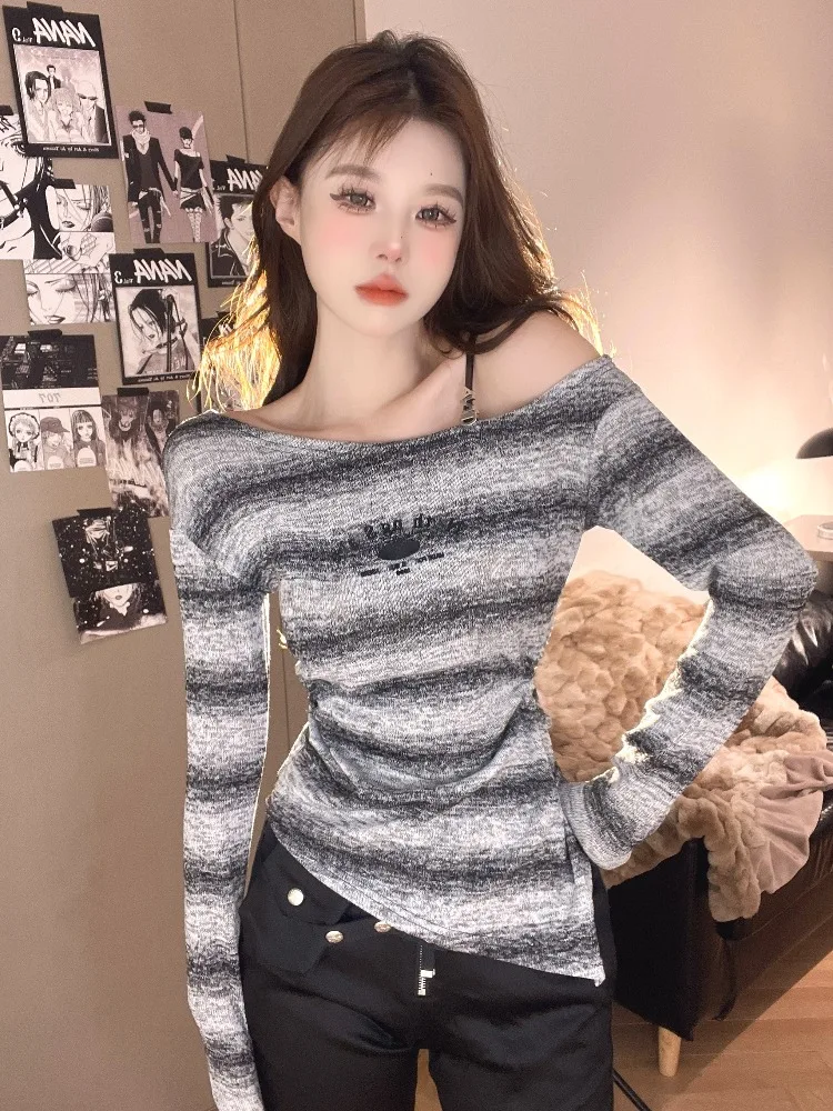 Retro Irregular Design Single Shoulder Strap Hollow out Side Collar Base Shirt Korean Style Long Sleeve Loose Fit Top
Retro Irregular Design Single Shoulder Strap Hollow out Side Collar Base Shirt Korean Style Long Sleeve Loose Fit Top