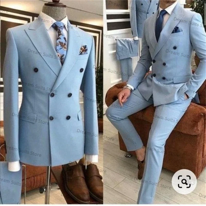 Blue Men Suits for Wedding 2 Pieces Cotton Blazer+Black Pants Custom Made Jacket Groom Tuxedo Custom Made Prom Coat Trousers
Blue Men Suits for Wedding 2 Pieces Cotton Blazer+Black Pants Custom Made Jacket Groom Tuxedo Custom Made Prom Coat Trousers