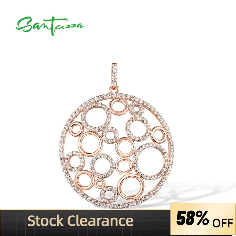 SANTUZZA Pure 925 Sterling Silver Pendant For Women Sparkling White Cubic Zirconia Circle Geometric Pendant Modern Fine Jewelry
SANTUZZA Pure 925 Sterling Silver Pendant For Women Sparkling White Cubic Zirconia Circle Geometric Pendant Modern Fine Jewelry