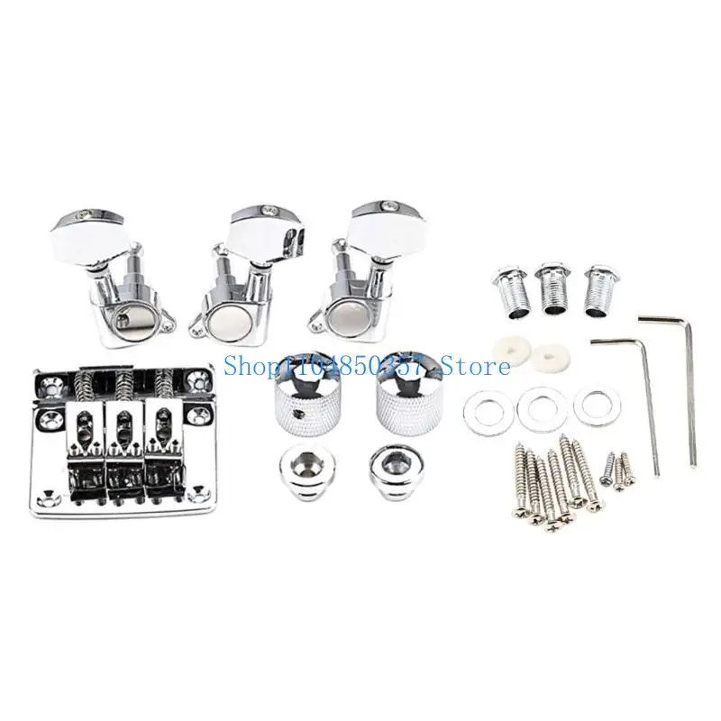 652F 3 Strings Guitar Bridge Set with Screw Control Knob Guitar Replacement Accessory
652F 3 Strings Guitar Bridge Set with Screw Control Knob Guitar Replacement Accessory