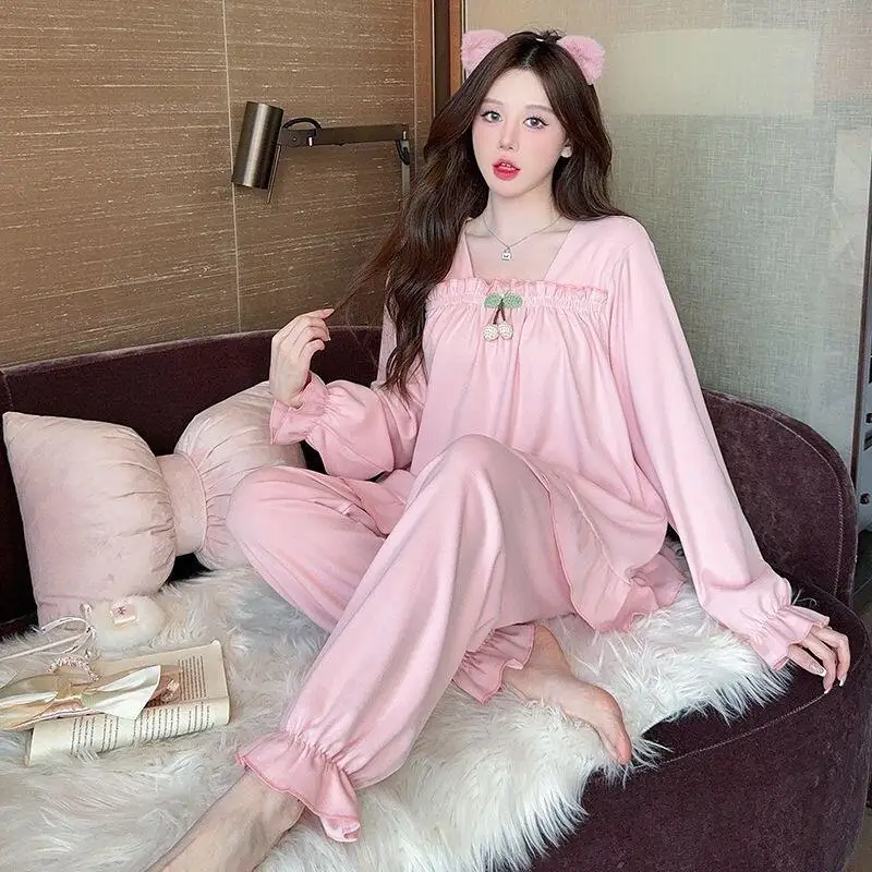Hot 2025Spring Autumn New Women Long Sleeve Plus Large Size Sleep Dress Fashion Soft Princess Style Comfort Warm Home Clothesset
Hot 2025Spring Autumn New Women Long Sleeve Plus Large Size Sleep Dress Fashion Soft Princess Style Comfort Warm Home Clothesset