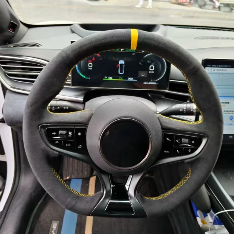 Car Steering Wheel Suede Cover Hand-Sewn For BYD Sea Lion 06 Yuan UP Song L 2022-2024 Car Interior Accessorie
Car Steering Wheel Suede Cover Hand-Sewn For BYD Sea Lion 06 Yuan UP Song L 2022-2024 Car Interior Accessorie
