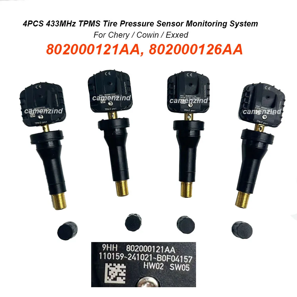 4Pcs 802000121AA 802000126AA TPMS Tire Pressure Sensor 433MHz For Chery Tiggo 3 3X 5X 7 7 Plus 8 8 Plus 9 e ARRIZO 5/GX
4Pcs 802000121AA 802000126AA TPMS Tire Pressure Sensor 433MHz For Chery Tiggo 3 3X 5X 7 7 Plus 8 8 Plus 9 e ARRIZO 5/GX
