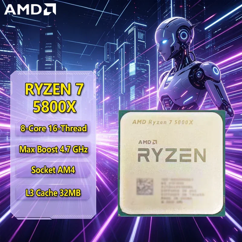 AMD Ryzen 7 5800X AMD R7 5800X CPU 8-Core 16-Thread 3.8GHz Unlocked Desktop Processor Socket AM4 Gaming CPU Without Package
AMD Ryzen 7 5800X AMD R7 5800X CPU 8-Core 16-Thread 3.8GHz Unlocked Desktop Processor Socket AM4 Gaming CPU Without Package
