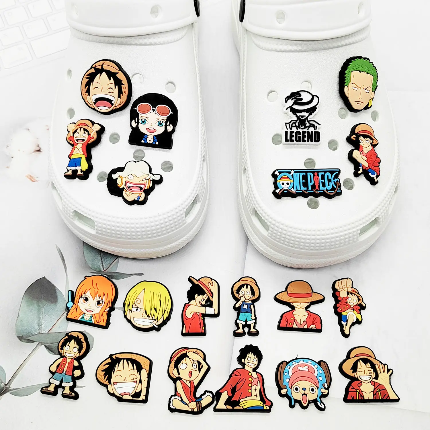 20pcs/set One Piece Luffy Shanks Zoro Shoes Accessories Cartoon Cute DIY Sandals Shoe Decorations Boys And Girls Birthday Gifts
20pcs/set One Piece Luffy Shanks Zoro Shoes Accessories Cartoon Cute DIY Sandals Shoe Decorations Boys And Girls Birthday Gifts