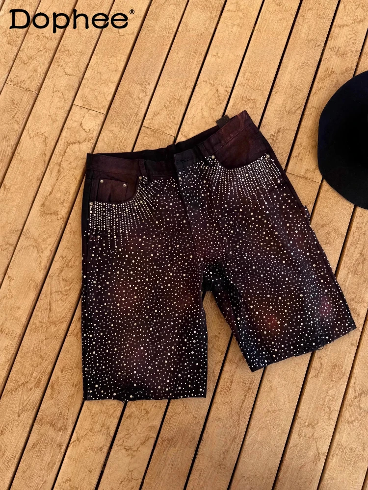 2025 Summer New Men's Fashion High Street Shorts Full Diamond Denim Shorts Masculinity Stylish Pocket Decoration Short Pants
2025 Summer New Men's Fashion High Street Shorts Full Diamond Denim Shorts Masculinity Stylish Pocket Decoration Short Pants