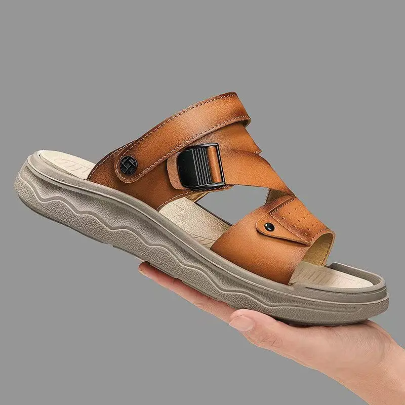 Men PU Leather One Word Dual Purpose Sandals Summer New Thick Sole Non Slip Casual Sports Sandals Outdoor Beach Sandal Slippers
Men PU Leather One Word Dual Purpose Sandals Summer New Thick Sole Non Slip Casual Sports Sandals Outdoor Beach Sandal Slippers