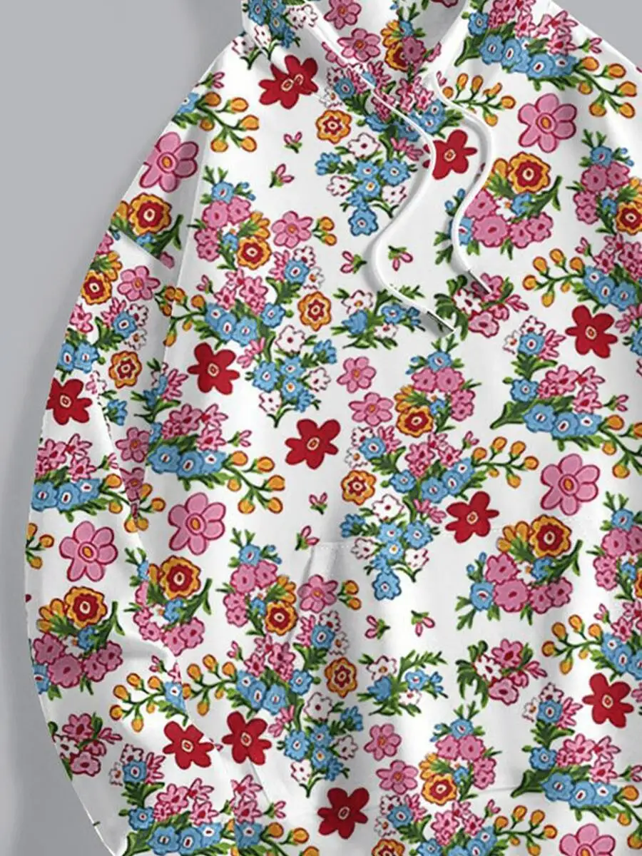 Womens Floral Print Hooded Knit Two-Piece Set Casual Drawstring Pocket Sweatshirt And Pants
Womens Floral Print Hooded Knit Two-Piece Set Casual Drawstring Pocket Sweatshirt And Pants