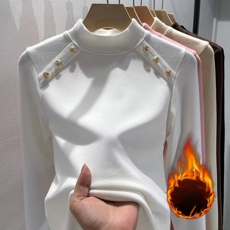 2024 New Half High Neck Double-sided German Velvet Bottom Shirt Women Autumn Winter T-Shirts Plush Thickened Warm Lining Top
2024 New Half High Neck Double-sided German Velvet Bottom Shirt Women Autumn Winter T-Shirts Plush Thickened Warm Lining Top