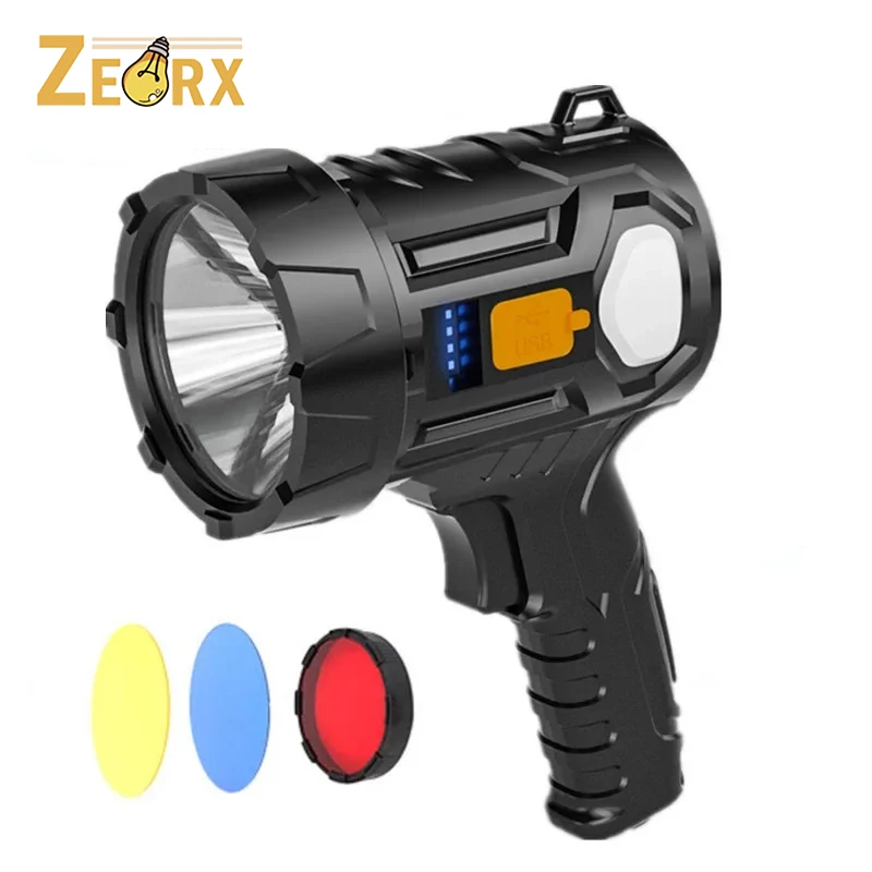 Rechargeable Spotlight for Outdoor Camping Fishing,Portable LED Flashlight Searchlight with Color Filter Lenses 1200mAh Battery
Rechargeable Spotlight for Outdoor Camping Fishing,Portable LED Flashlight Searchlight with Color Filter Lenses 1200mAh Battery