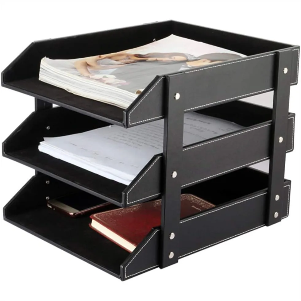 Leather Desk File Organizer, 3-Layer Stackable Tray for Documents, Folders, Stationery, Magazines - Desktop Organization Holder
Leather Desk File Organizer, 3-Layer Stackable Tray for Documents, Folders, Stationery, Magazines - Desktop Organization Holder