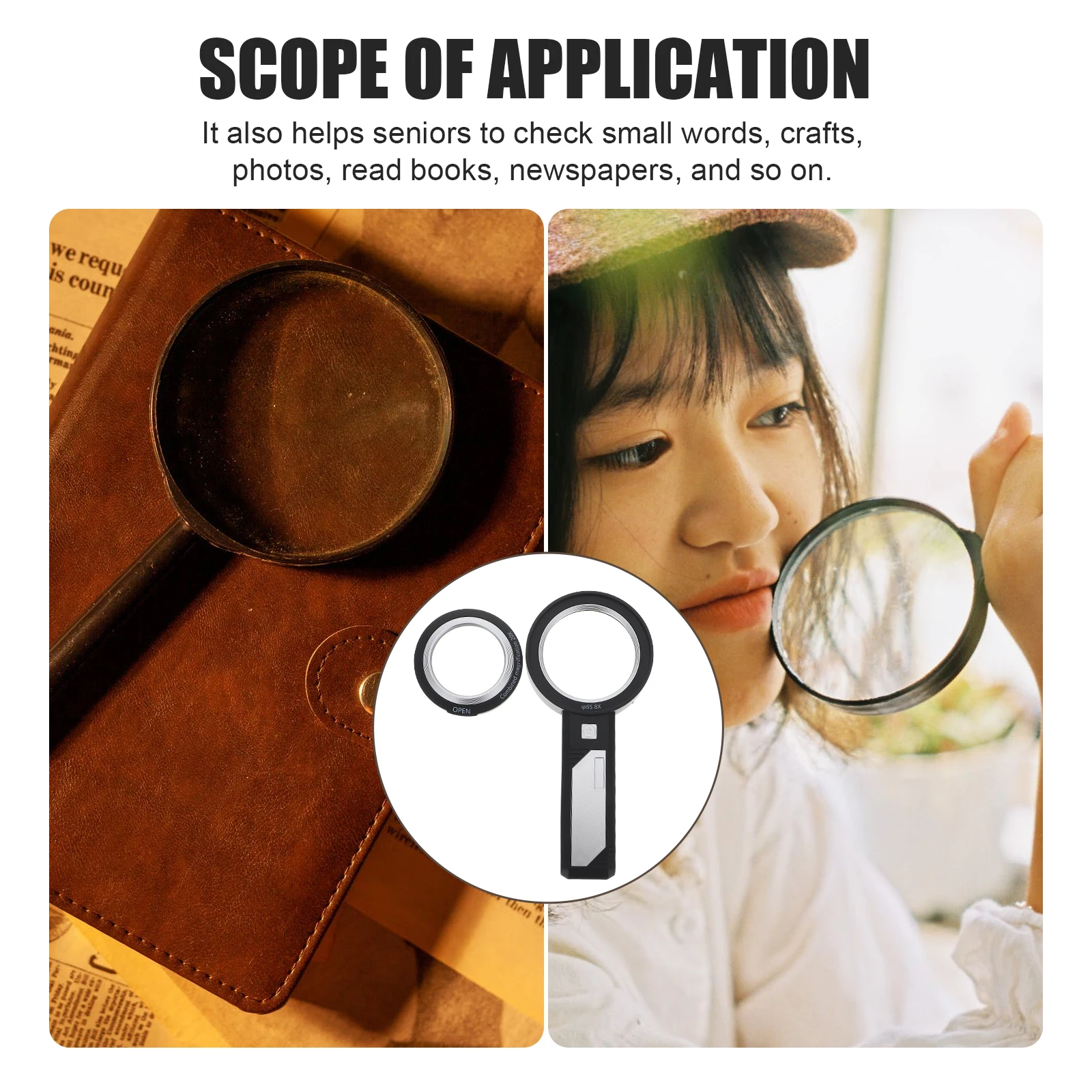 Premium Led Magnifying Glass Seniors Reading Handheld Lighted Magnifier Detachable Design Durable Multipurpose Glass For Books
Premium Led Magnifying Glass Seniors Reading Handheld Lighted Magnifier Detachable Design Durable Multipurpose Glass For Books