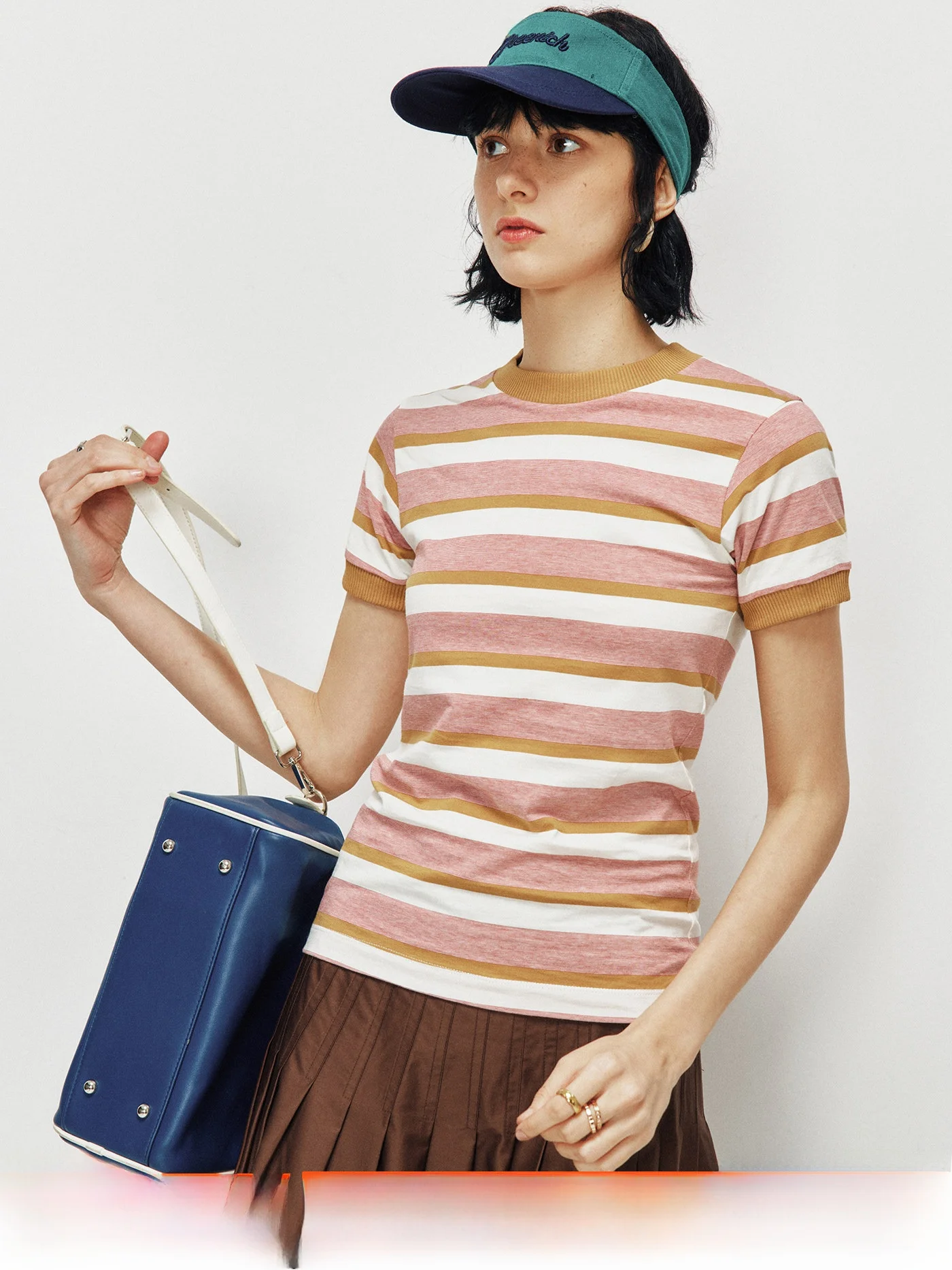 Combed Cotton Knitwear Stripe Pattern Commute Friendly Women's Top Soft Fit round Neck Short Sleeve Breathable Regular Length
Combed Cotton Knitwear Stripe Pattern Commute Friendly Women's Top Soft Fit round Neck Short Sleeve Breathable Regular Length