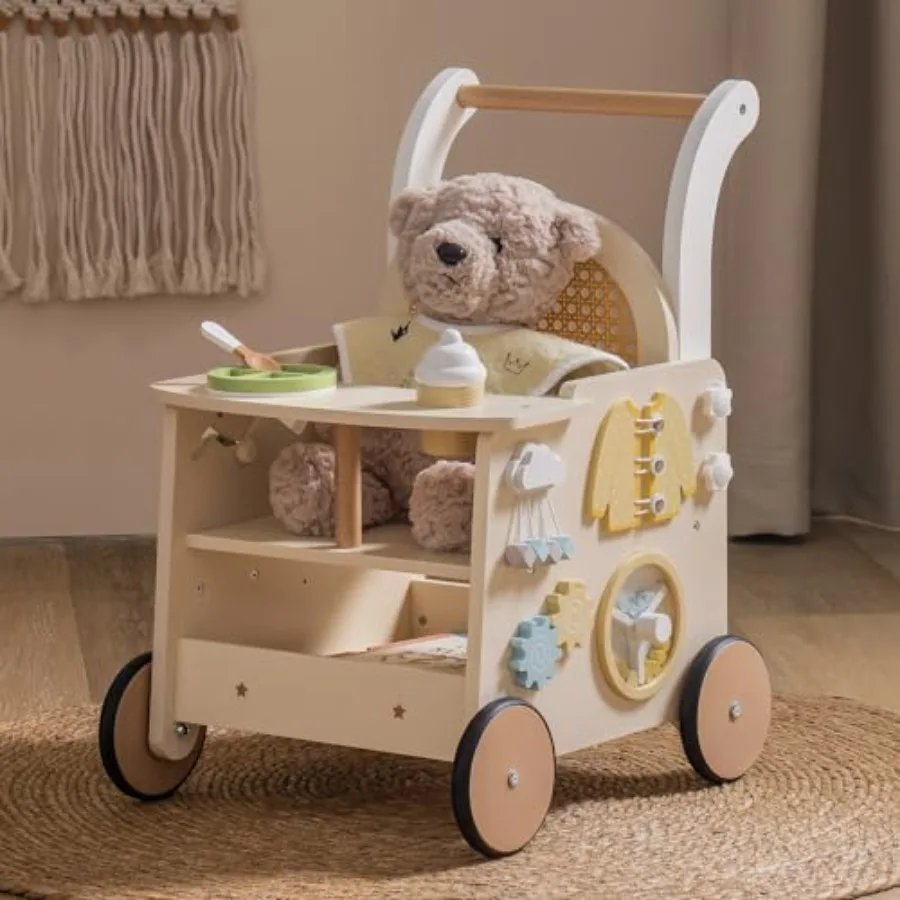 Wooden baby walker for indoor use rattan material natural brown color safety brake and motor skills development
Wooden baby walker for indoor use rattan material natural brown color safety brake and motor skills development