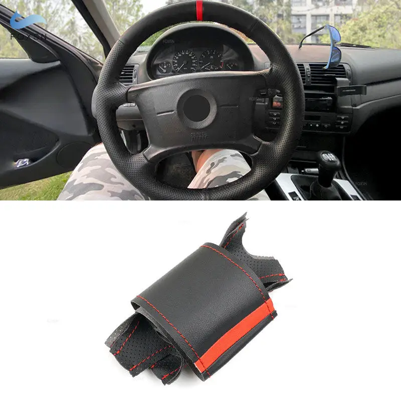 For BMW 3 5 Series E36 E46 E39 1998 1999 For X3 E83 X5 E53 2000-2006 Car Steering Wheel Cover Leather Trim Black with red strip
For BMW 3 5 Series E36 E46 E39 1998 1999 For X3 E83 X5 E53 2000-2006 Car Steering Wheel Cover Leather Trim Black with red strip