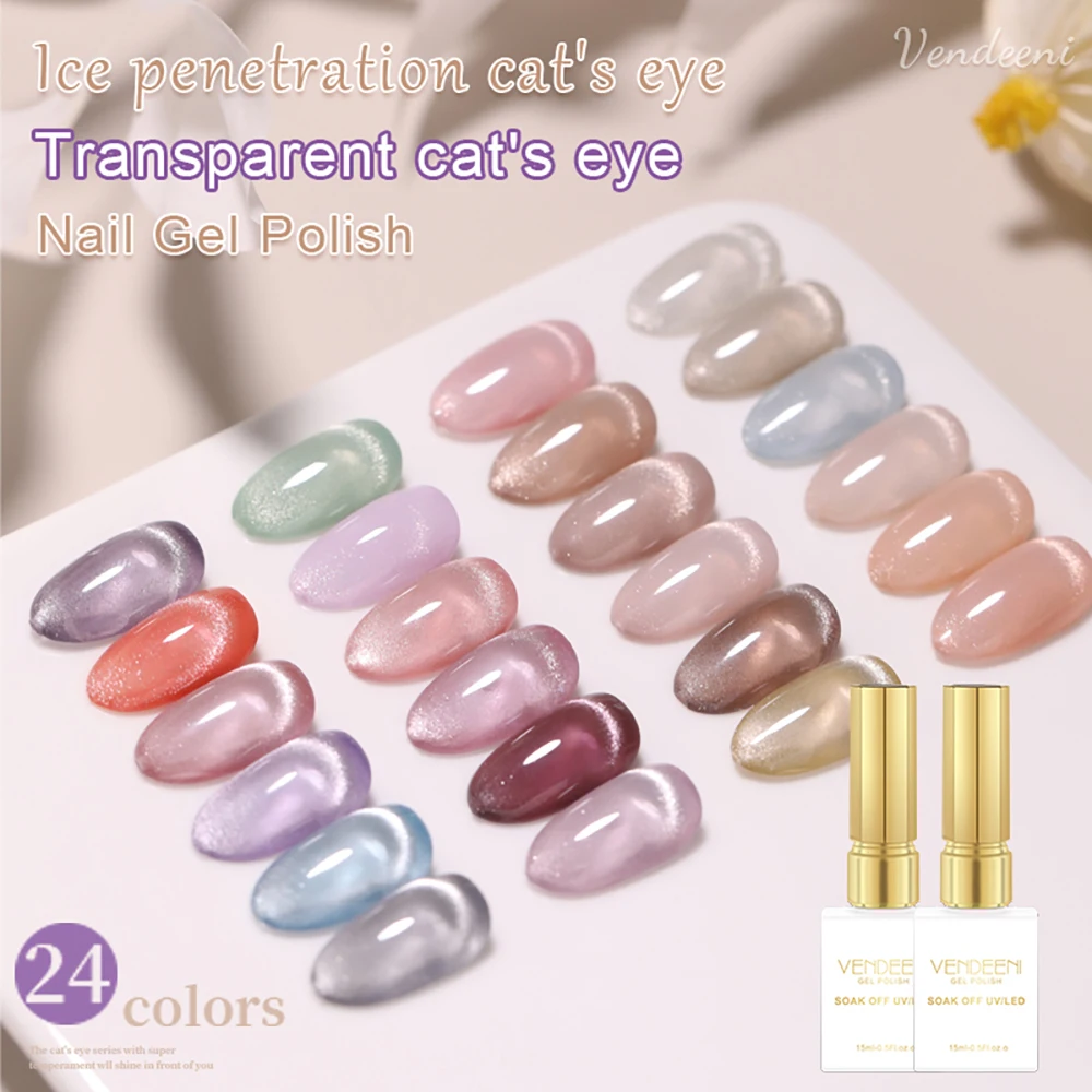Vendeeni 24 Colors Crystal Transparent Cat Eye Gel Nail Polish Jelly UV Soak Off Gel Varnish Magnetic Nude Cat Eye Gel Lacquer
Vendeeni 24 Colors Crystal Transparent Cat Eye Gel Nail Polish Jelly UV Soak Off Gel Varnish Magnetic Nude Cat Eye Gel Lacquer