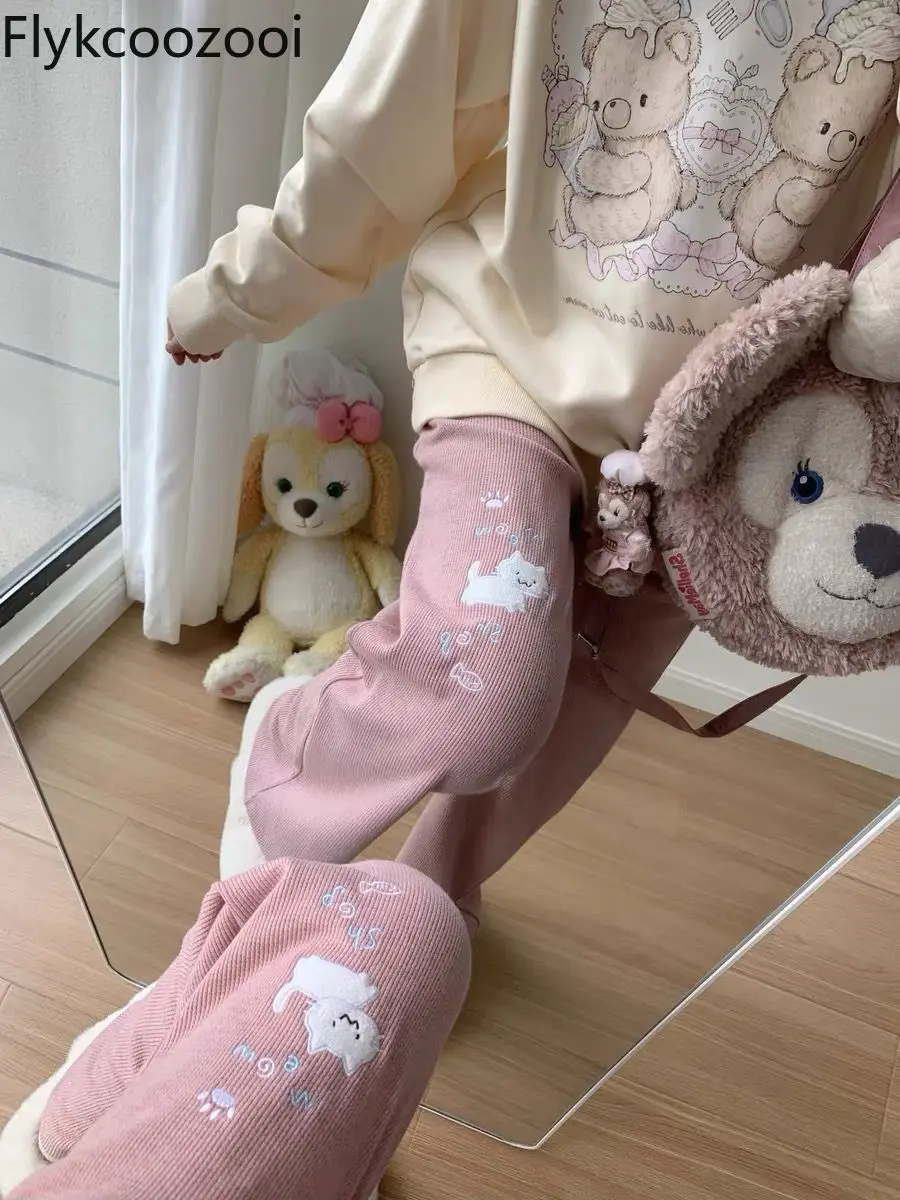 Pink 2024 Autumn/Winter Day Cute Subculture Kitten Embroidered Casual Trousers Female Korean Version Slouchy Sweet Pants
Pink 2024 Autumn/Winter Day Cute Subculture Kitten Embroidered Casual Trousers Female Korean Version Slouchy Sweet Pants