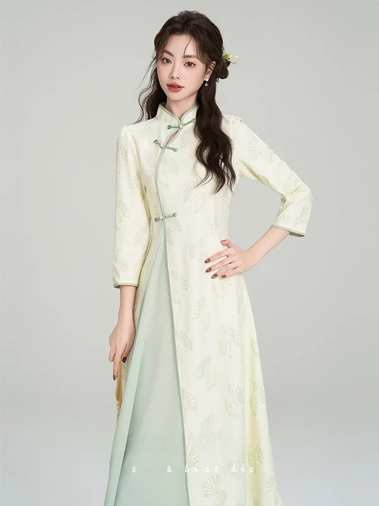 Spring Improved Version Su Xiaolei Young Style Floral Print Long Sleeve Green Women's Dress Traditional Chinese New ...
Spring Improved Version Su Xiaolei Young Style Floral Print Long Sleeve Green Women's Dress Traditional Chinese New ...