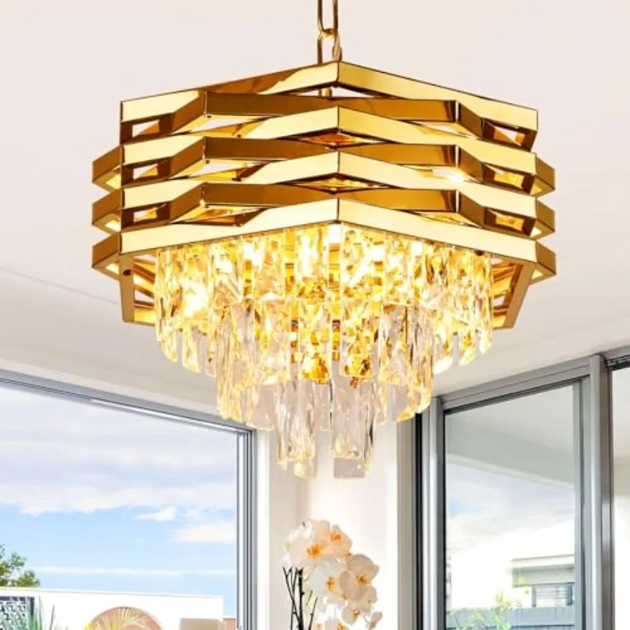 16" Gold Crystal Chandelier: 5-Light Hangg Ceilg Light Fixture 3-Tier Flush Mount Chandelier Pendant Light for Dg Room Livg Roo
16" Gold Crystal Chandelier: 5-Light Hangg Ceilg Light Fixture 3-Tier Flush Mount Chandelier Pendant Light for Dg Room Livg Roo