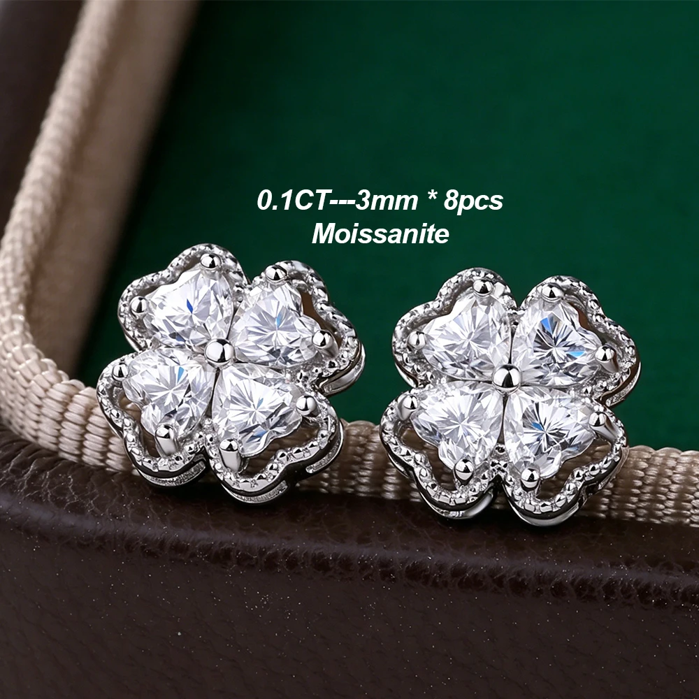 0.8cttw Heart Cut Moissanite Stud Earrings For Women 100% S925 Silver Lab Diamond Clover Leaf Wedding Sparkling Jewelry Gift
0.8cttw Heart Cut Moissanite Stud Earrings For Women 100% S925 Silver Lab Diamond Clover Leaf Wedding Sparkling Jewelry Gift