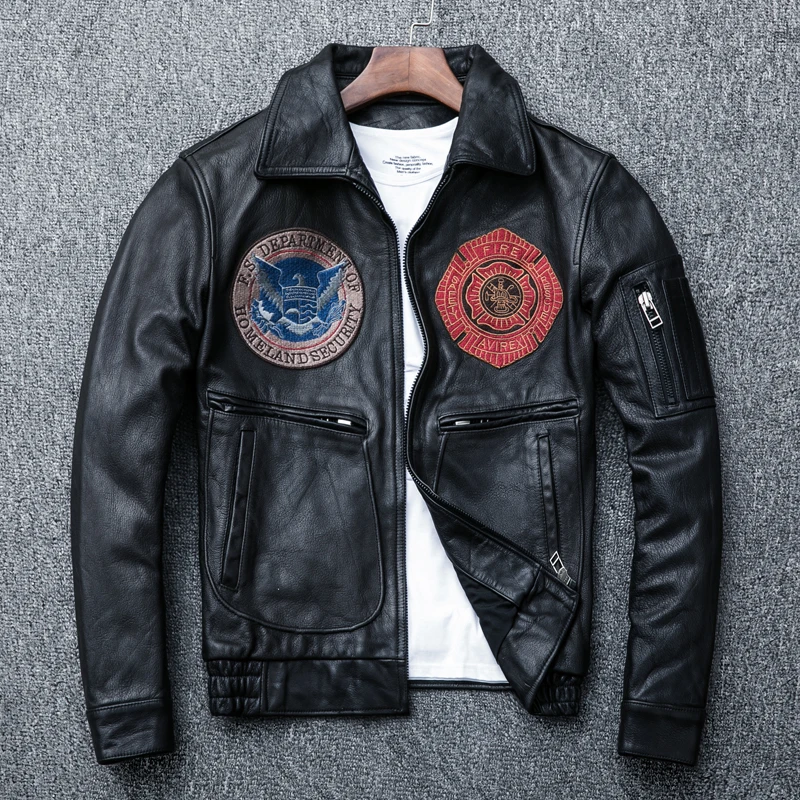 Vintage Genuine Leather Jacket Men Real Cow Leather Flight Jacket Spring Autumn Coat for Men Casual Cowhide Jackets
Vintage Genuine Leather Jacket Men Real Cow Leather Flight Jacket Spring Autumn Coat for Men Casual Cowhide Jackets